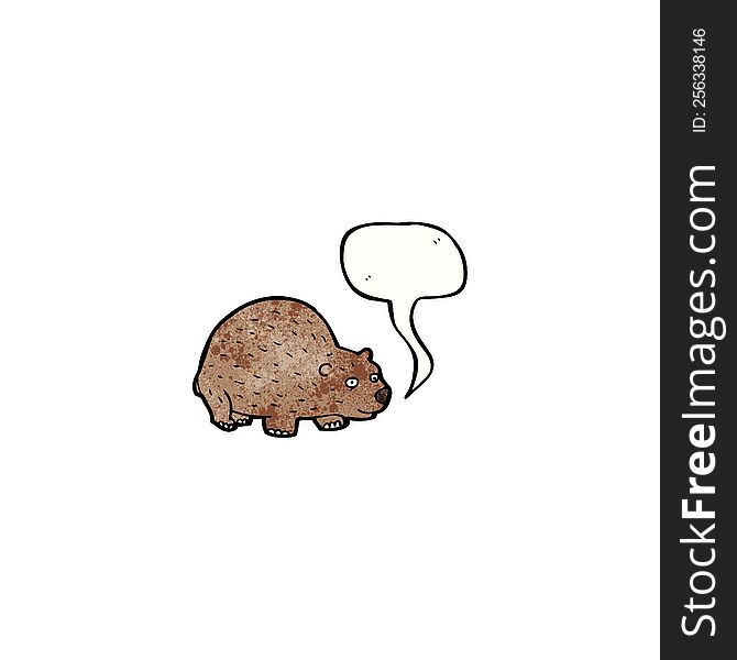 cartoon wombat with speech bubble