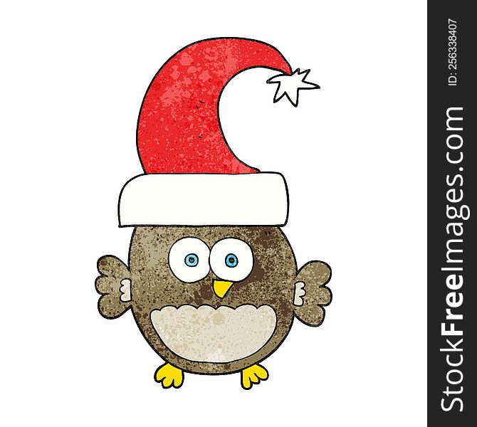 Textured Cartoon Little Christmas Owl