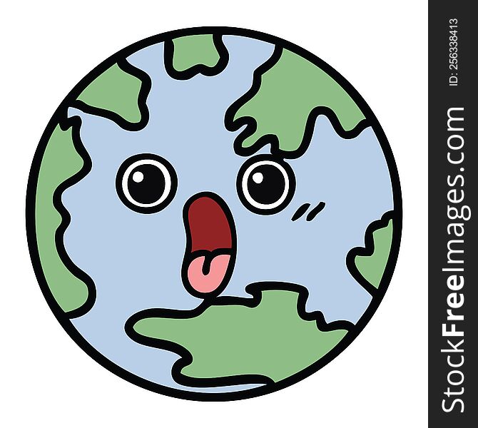 cute cartoon of a planet earth. cute cartoon of a planet earth