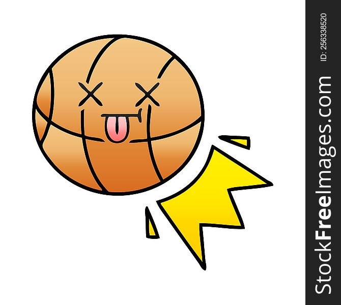 gradient shaded cartoon of a basketball