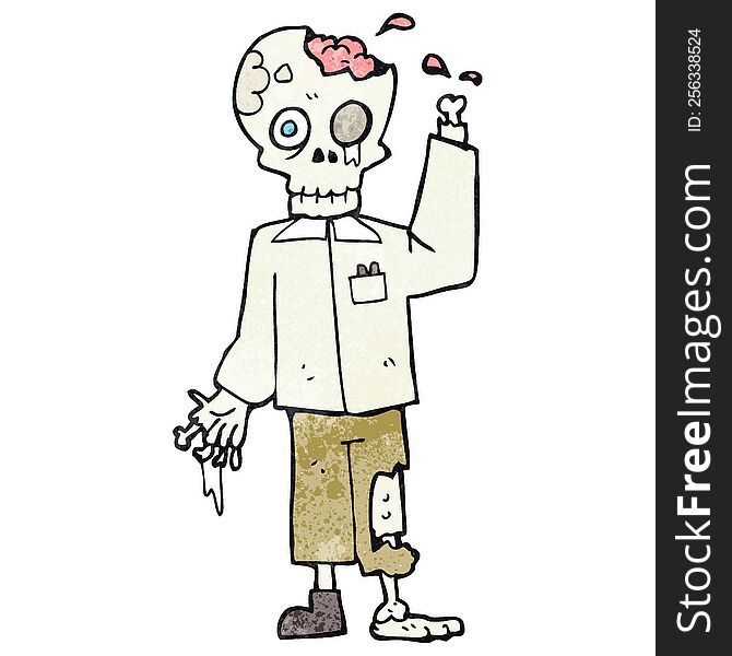 freehand textured cartoon zombie