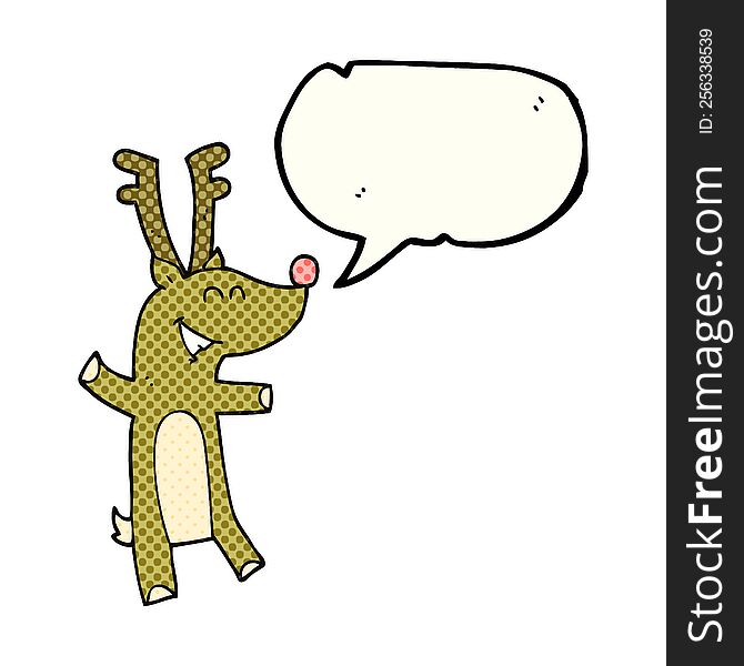 Comic Book Speech Bubble Cartoon Reindeer