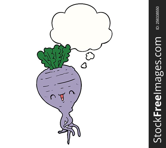 Cartoon Turnip And Thought Bubble