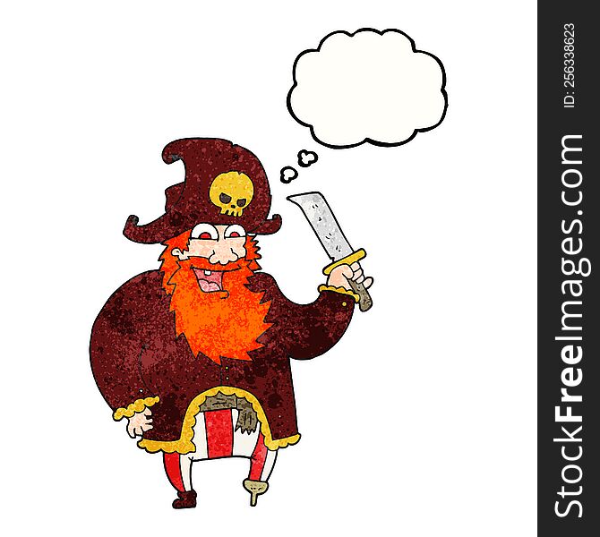 thought bubble textured cartoon pirate captain