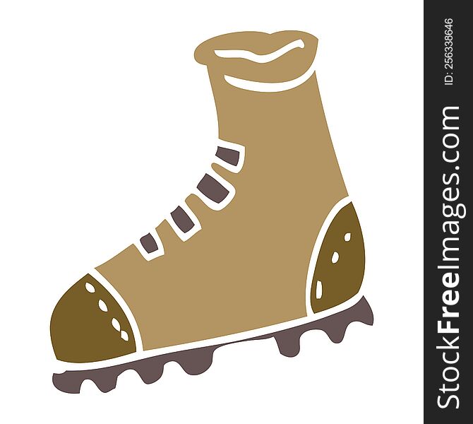 flat color illustration cartoon walking boot
