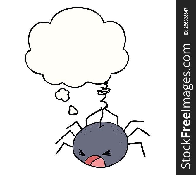 cartoon spider with thought bubble. cartoon spider with thought bubble