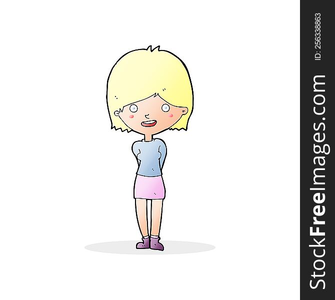 Cartoon Friendly Woman