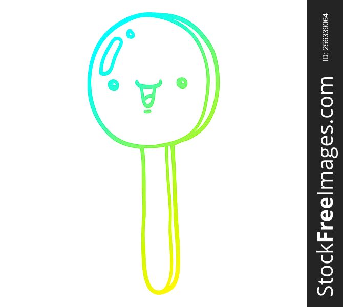 Cold Gradient Line Drawing Cartoon Lollipop