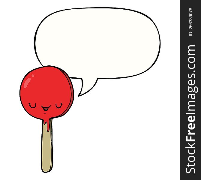 cartoon candy lollipop with speech bubble. cartoon candy lollipop with speech bubble