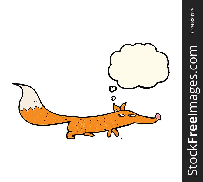 Cartoon Little Fox With Thought Bubble