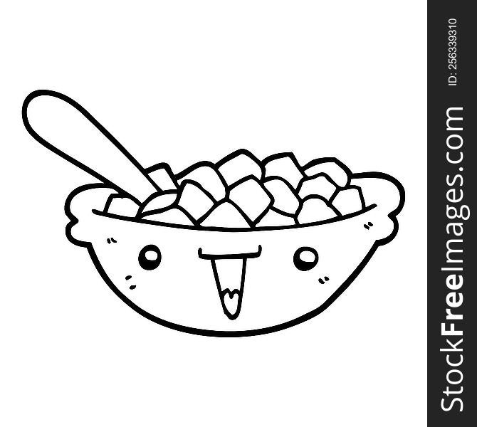 cute cartoon bowl of cereal