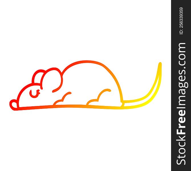 warm gradient line drawing of a cartoon black rat