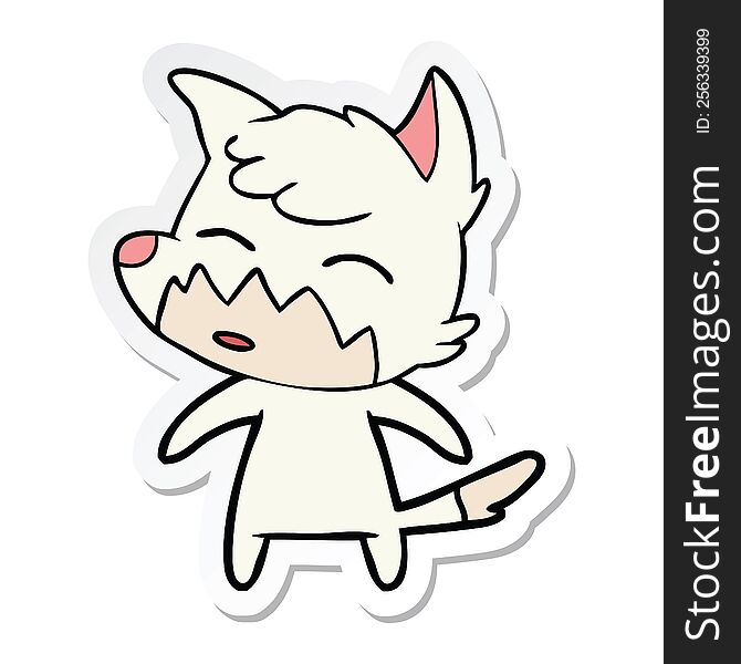 Sticker Of A Cartoon Fox