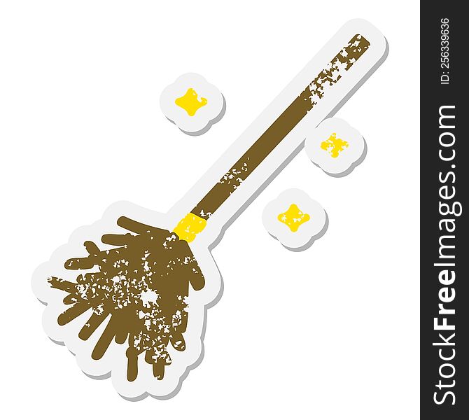 magic broomstick sweeping grunge sticker