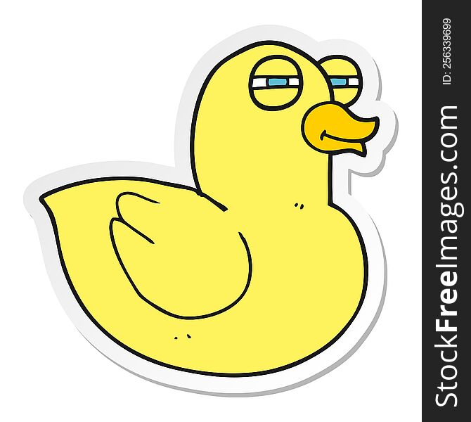 sticker of a cartoon funny rubber duck