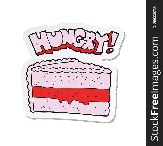 sticker of a cartoon cake