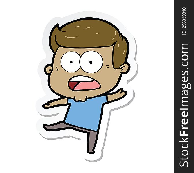 sticker of a cartoon shocked man