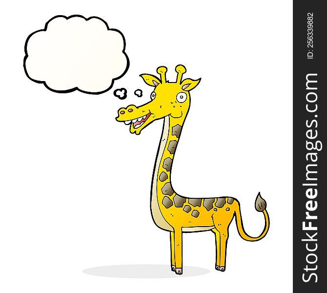 cartoon giraffe with thought bubble