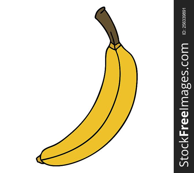 hand drawn quirky cartoon banana. hand drawn quirky cartoon banana