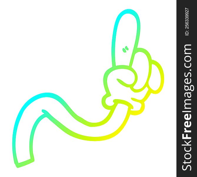 cold gradient line drawing of a cartoon hand gesture