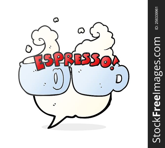 freehand drawn speech bubble cartoon espresso