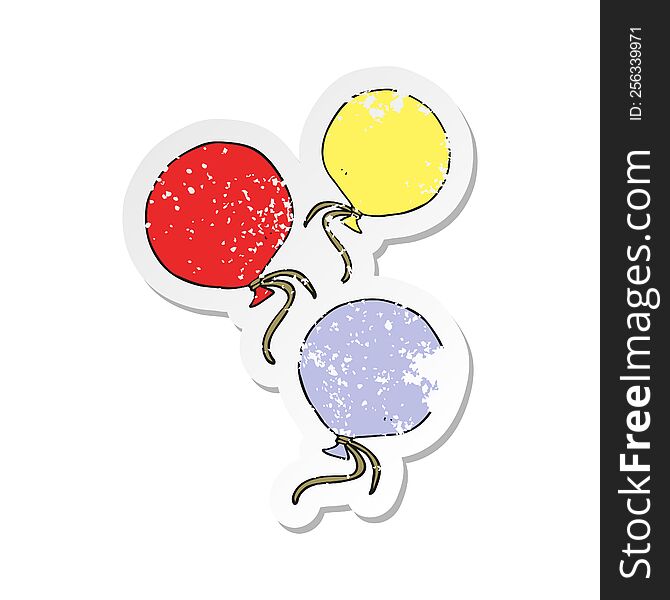 retro distressed sticker of a cartoon balloons