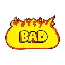 Flaming Bad Sign Stock Images