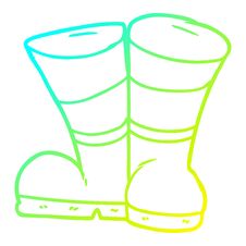 Cold Gradient Line Drawing Wellington Boots Cartoon Stock Image Cold Gradient Line Drawing Wellington Boots Cartoon Stock Image