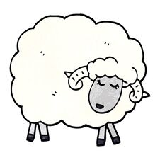 Cartoon Doodle Sheep With Horns Royalty Free Stock Images