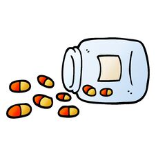 Vector Gradient Illustration Cartoon Jar Of Pills Royalty Free Stock Photography