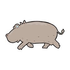 Cartoon Hippopotamus Stock Image