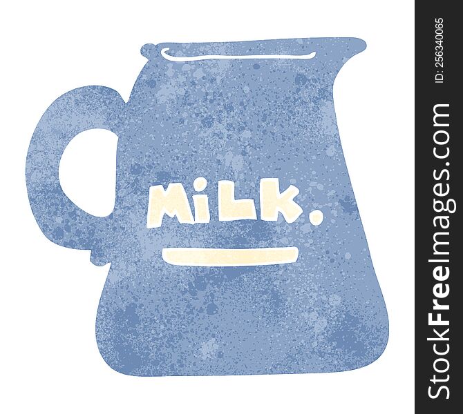 freehand retro cartoon milk jug