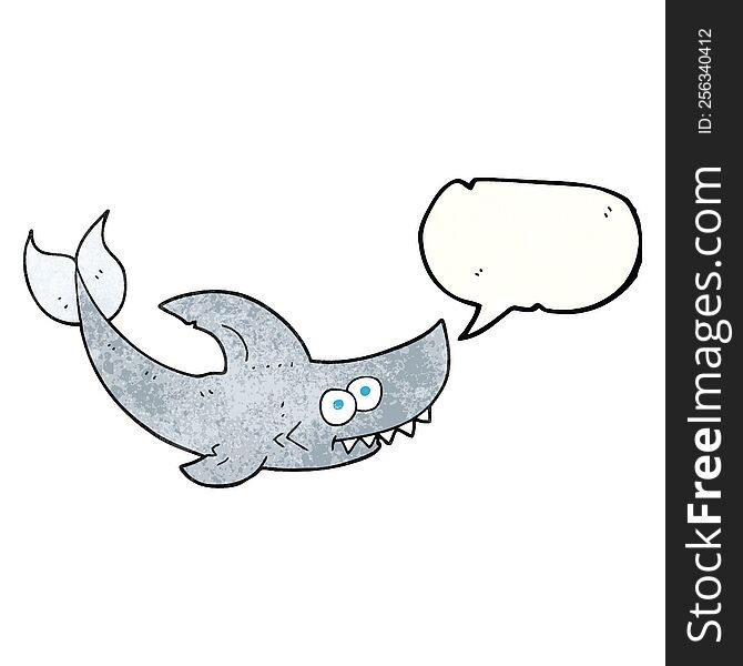 speech bubble textured cartoon shark