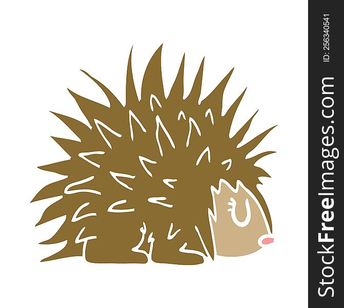 cartoon doodle spiky hedgehog