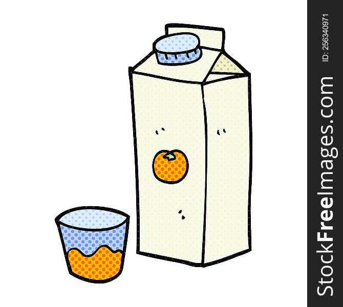 freehand drawn cartoon orange juice