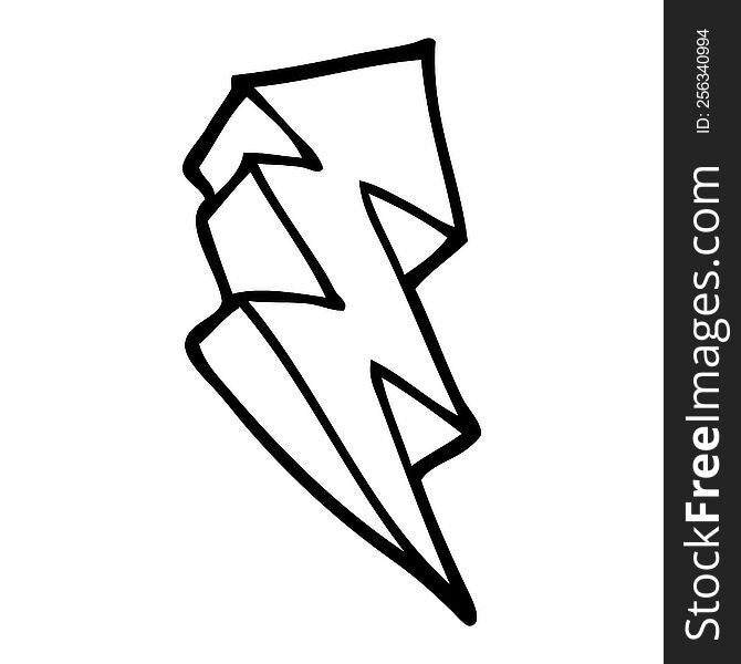 line drawing cartoon lightning bolt symbol