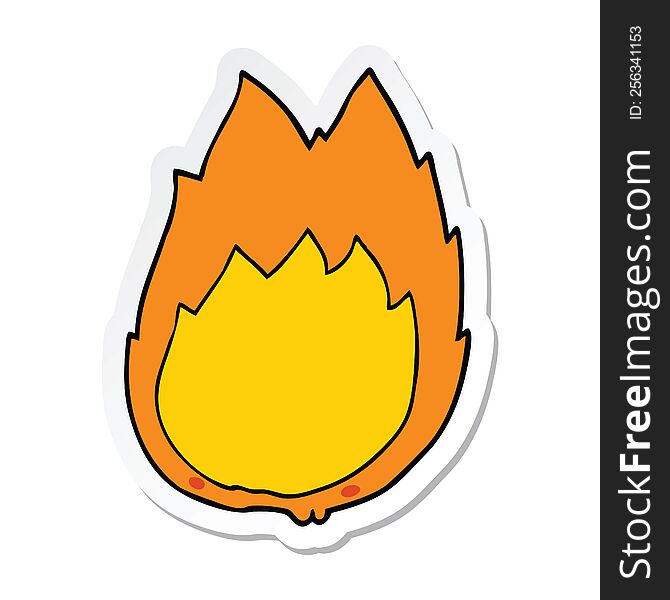 sticker of a cartoon flames
