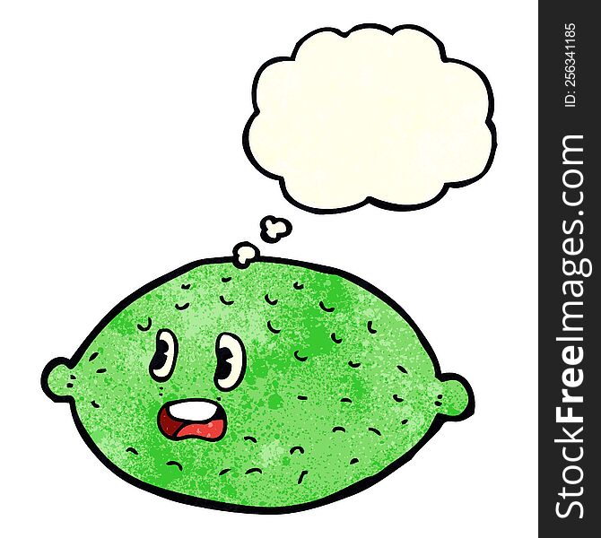 Cartoon Lime With Thought Bubble