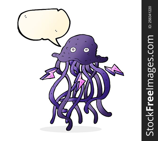 cartoon octopus with speech bubble