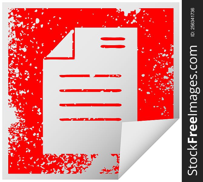 Distressed Square Peeling Sticker Symbol Sheet Of Paper