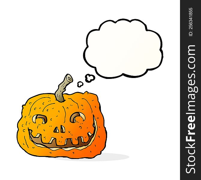 Cartoon Pumpkin With Thought Bubble