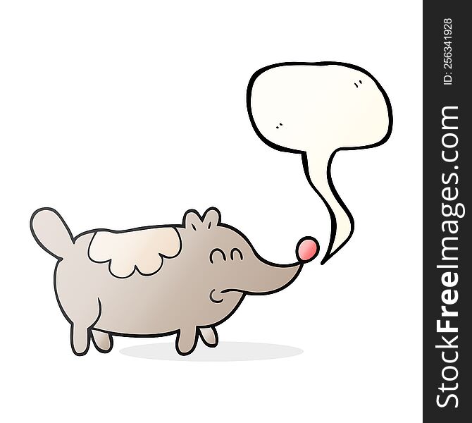 Speech Bubble Cartoon Small Fat Dog