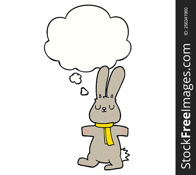 Cartoon Rabbit And Thought Bubble