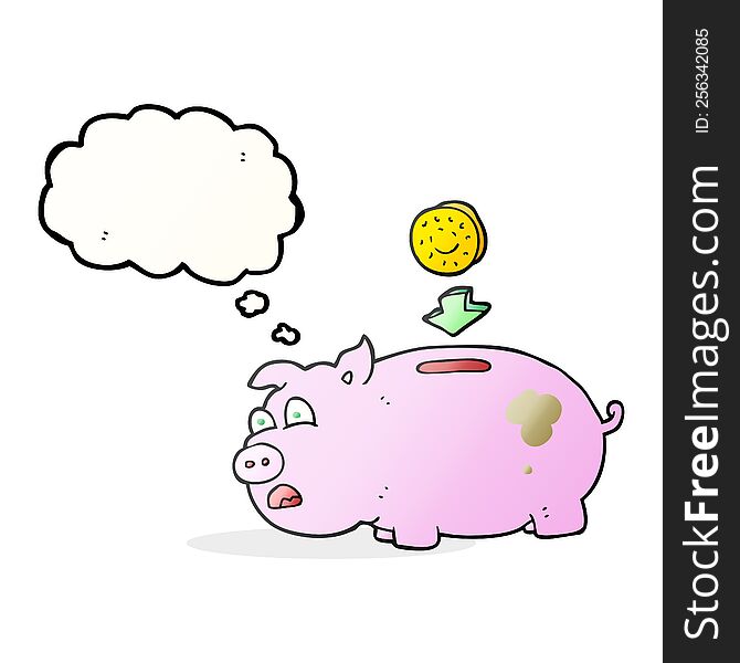 Thought Bubble Cartoon Piggy Bank