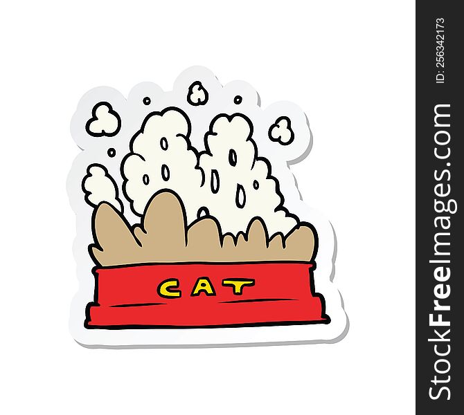 sticker of a cartoon cat food