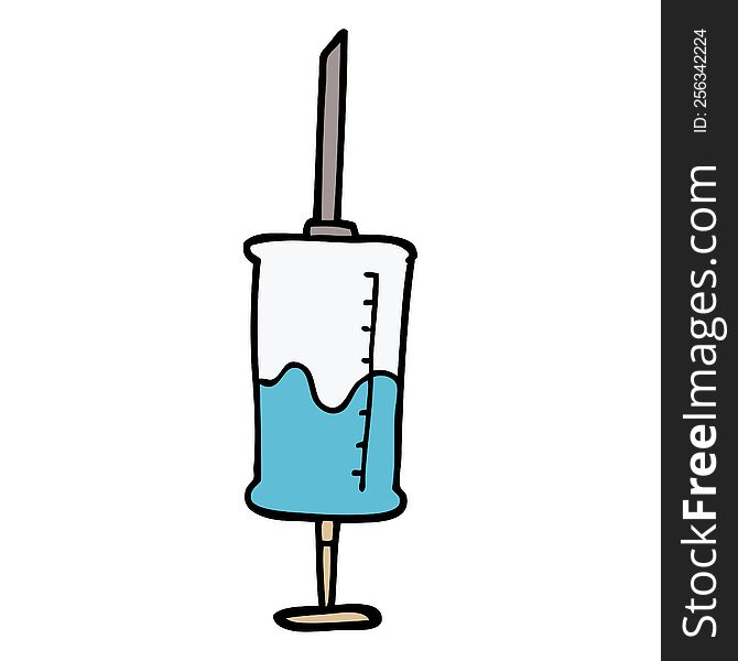 cartoon doodle vaccine injection