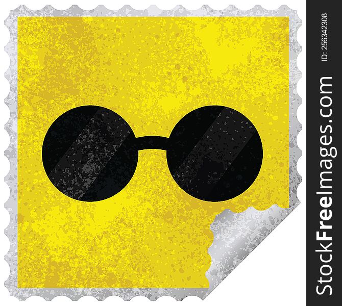 Sunglasses Graphic Vector Illustration Square Sticker Stamp