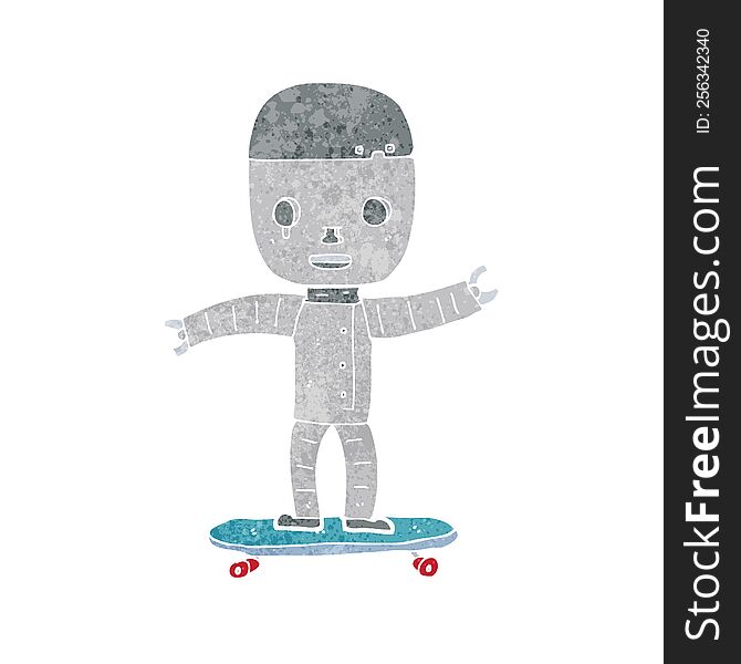 cartoon robot on skateboard