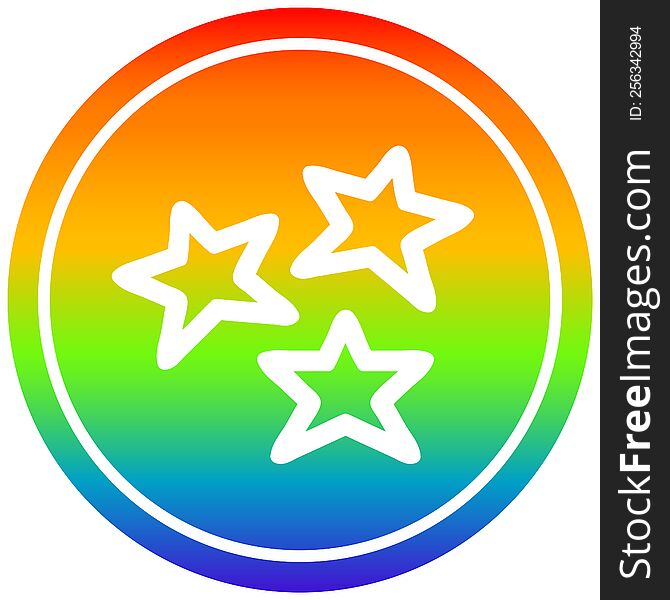 Star Shapes Circular In Rainbow Spectrum