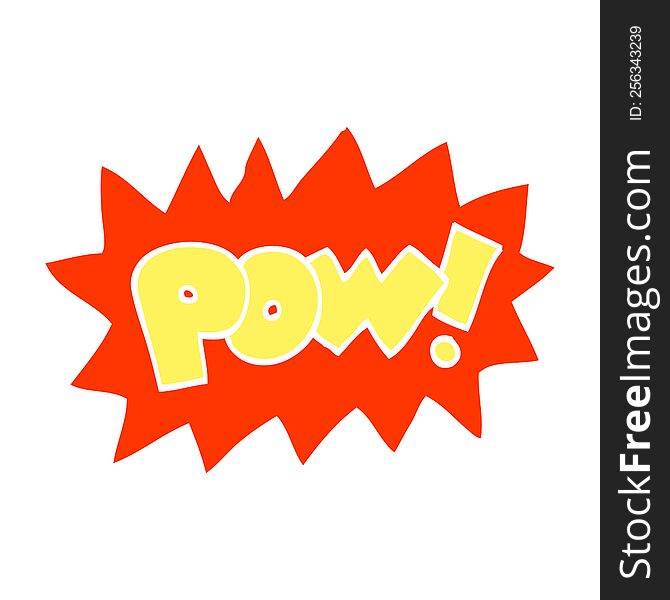 Flat Color Illustration Cartoon Pow Symbol